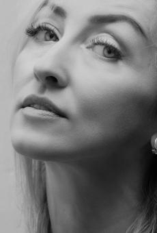Free Stock Photo of Blond Girl Portrait - Black and White