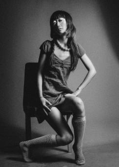 Free Stock Photo of Oriental Girl Posing - Black and White