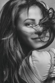 Free Stock Photo of Pretty Girl in Monochrome