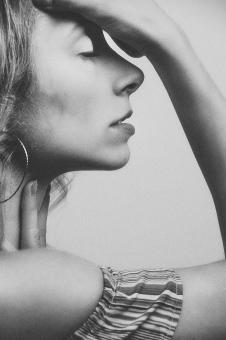 Free Stock Photo of Girl Profile Shot - Black and White