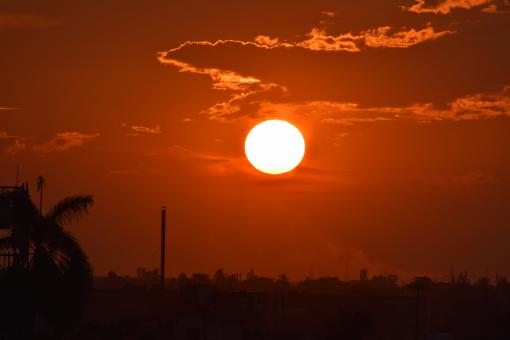 Free Stock Photo of Orange Sunset Sky