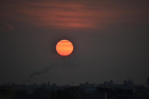 Free Stock Photo of Orange Sun at Sunset