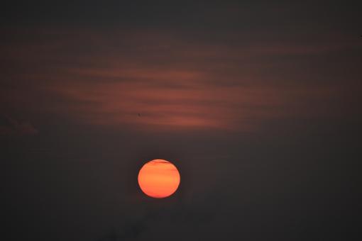 Free Stock Photo of Red Sun at Dusk