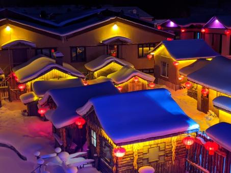 Free Stock Photo of China's Snow Town