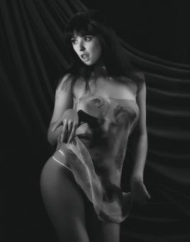 Free Stock Photo of Girl in Studio - Black and White