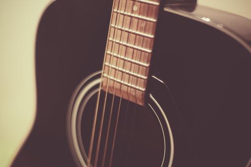 Free Stock Photo of Acoustic Guitar Close Up
