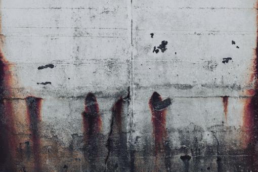 Free Stock Photo of Grunge Concrete Wall with Rust Streaks