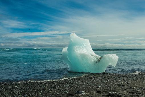 Free Stock Photo of Melting Iceberg on Beach in Iceland