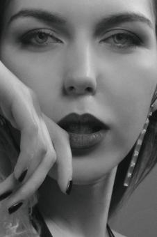 Free Stock Photo of Beautiful Woman Black and White Portrait