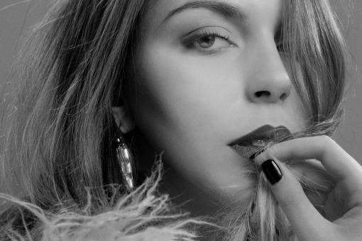 Free Stock Photo of Beautiful Model Portrait in Black and White