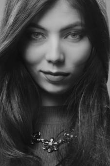 Free Stock Photo of Monochrome Girl Portrait