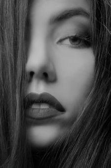 Free Stock Photo of Female Beauty - Monochrome Portrait