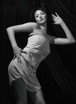 Free Stock Photo of Black and White Model Posing 