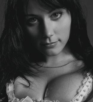 Free Stock Photo of Pretty Brunette Portrait - Black and White