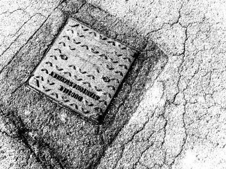 Free Stock Photo of Grunge Asphalt and Drain background