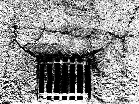 Free Stock Photo of Grunge Asphalt and Drain Background