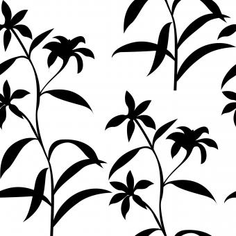 Free Stock Photo of Black and White Seamless Floral Pattern
