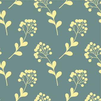 Free Stock Photo of Blue and Yellow Floral Seamless Pattern