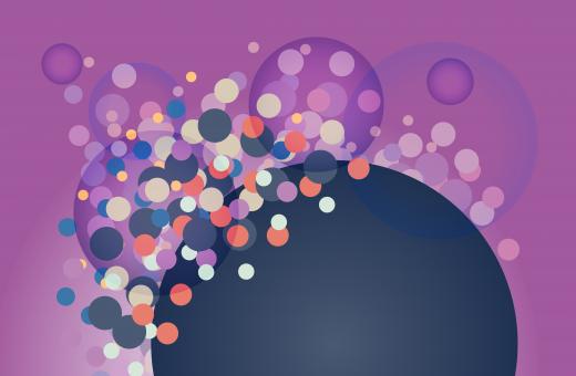 Free Stock Photo of Purple Bubbles and Circles Background
