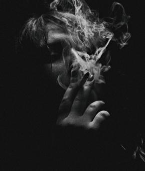 Free Stock Photo of Smoking - Black and White
