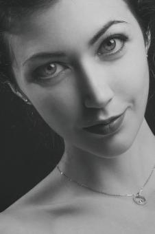 Free Stock Photo of Caucasian Girl Portrait - Black and White