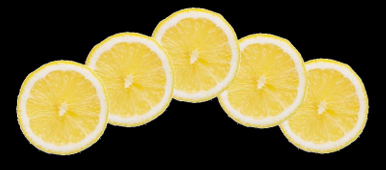 Free Stock Photo of Some lemon slice in a row