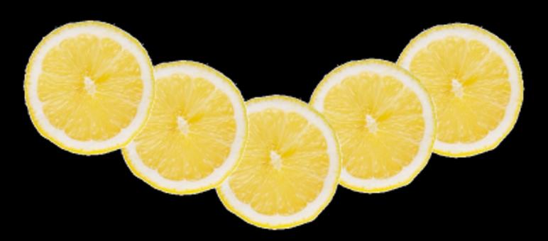 Free Stock Photo of Some lemon slices in a row