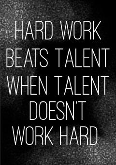 Free Stock Photo of Hard Work  Beats Talent - Poster