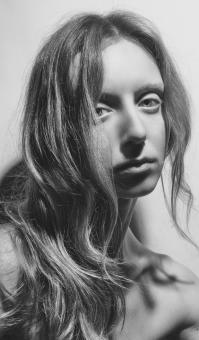 Free Stock Photo of Young Girl Retro Portrait - Black and White