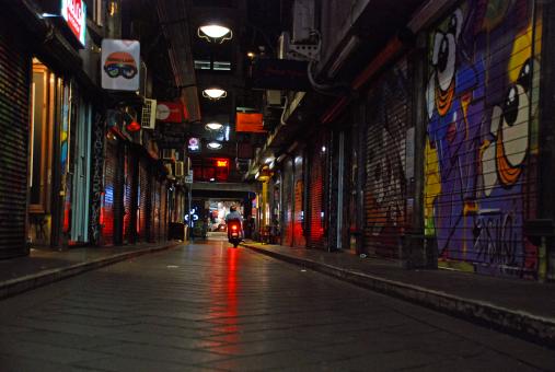 Free Stock Photo of Melbourne Lane at Night