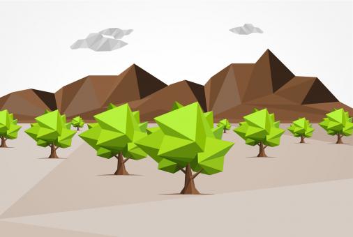 Free Stock Photo of Polygonal Landscape - Abstract Landscape - Abstract Nature