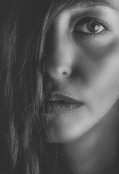 Free Stock Photo of Portrait of a Girl with Hair Over Face