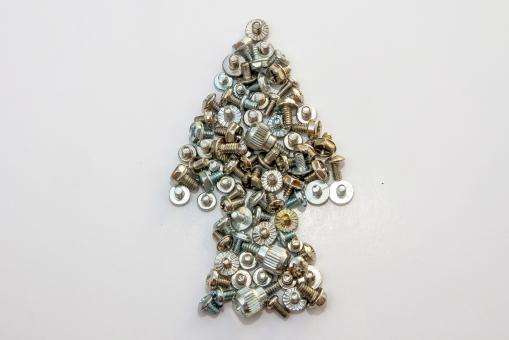 Free Stock Photo of A collection of bolts forms an arrow