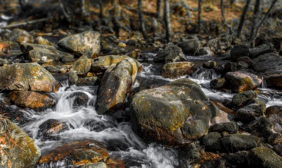 Free Stock Photo of Stones in Rugged River