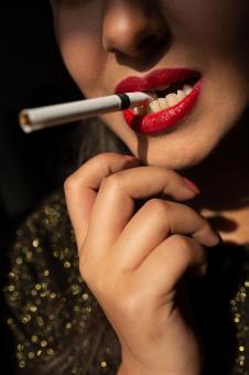 Free Stock Photo of Beautiful Girl with Cigarette