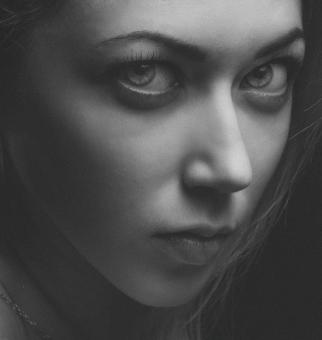 Free Stock Photo of Girl Portrait in Low Key - Monochrome