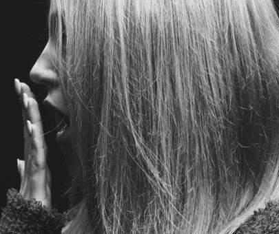 Free Stock Photo of Sleepy Girl Profile - Black and White