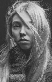 Free Stock Photo of Beautiful Blond Girl Portrait - Monochrome
