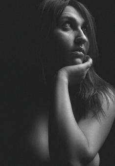 Free Stock Photo of Girl Model Portrait - Dark Setting