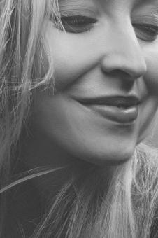 Free Stock Photo of Pretty Blond Girl Portrait - Monochrome