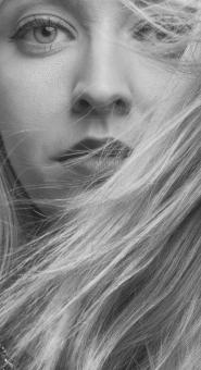 Free Stock Photo of Blond Female Portrait - Monochrome