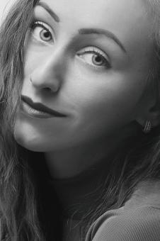 Free Stock Photo of Beauty Model Portrait in Black and White