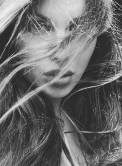 Free Stock Photo of Blond Hair Model - Monochrome Portrait