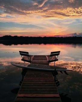 Free Stock Photo of Paddleboard Sunset