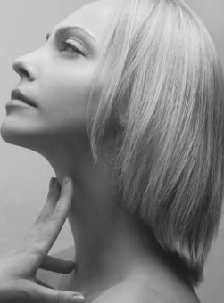 Free Stock Photo of Blond Girl Monochrome Profile