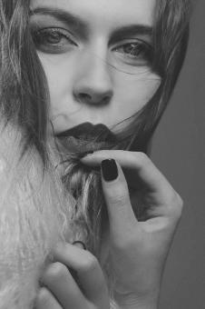 Free Stock Photo of Female Model Portrait - Black and White Style