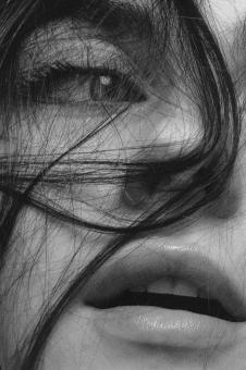 Free Stock Photo of Female Close up - Monochrome Portrait