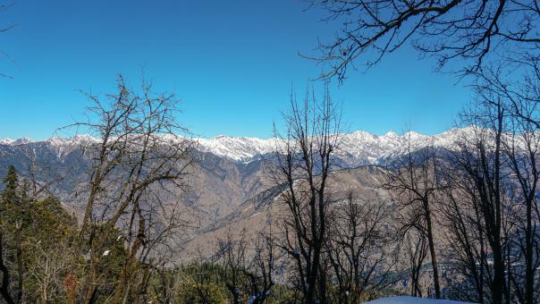 Free Stock Photo of View Of Snow Cladded Mountains