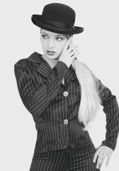Free Stock Photo of Girl in Suit with a Hat