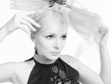 Free Stock Photo of Blond Girl Fashion Model - Monochrome